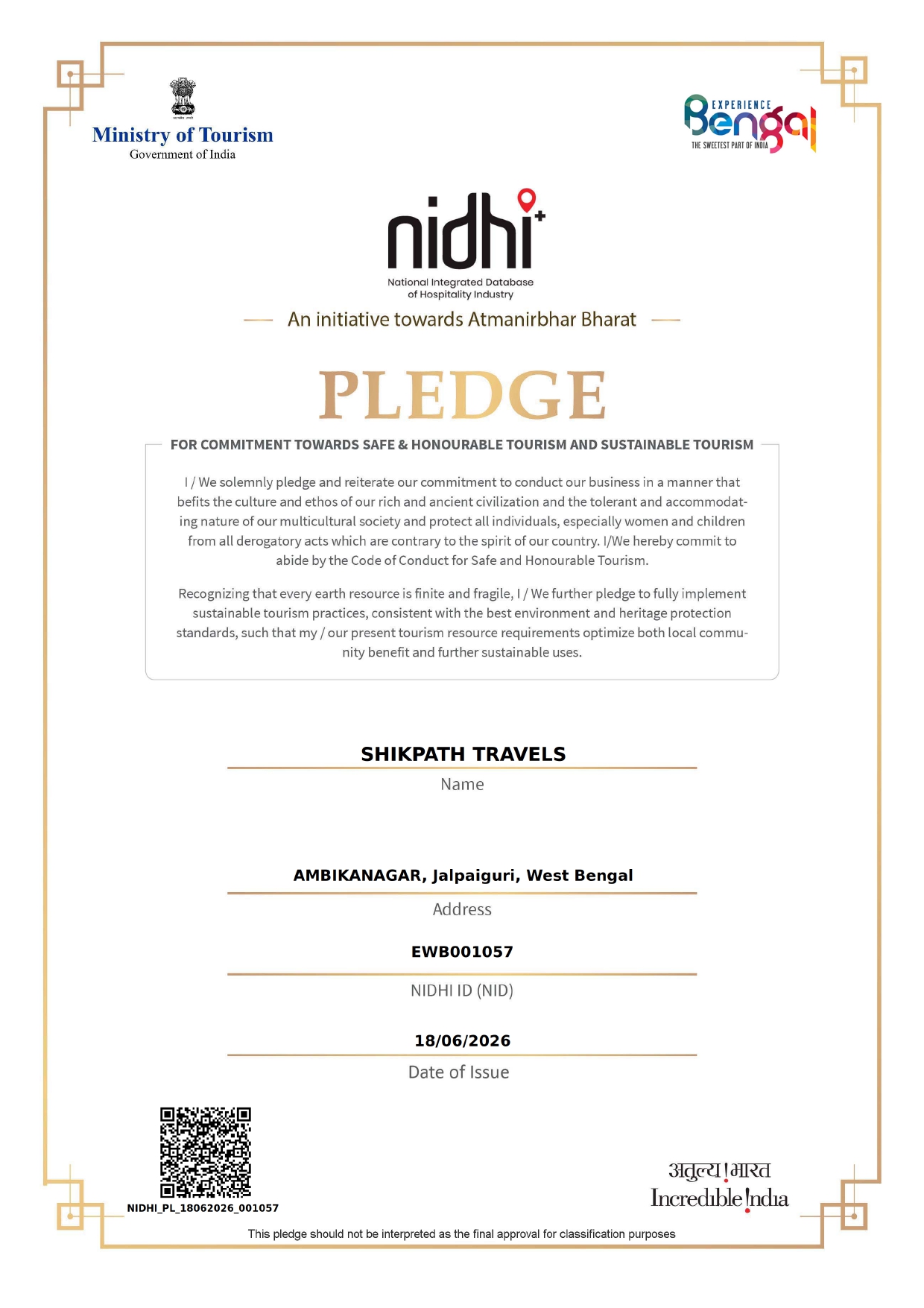 Nidhi - Ministry of Tourism